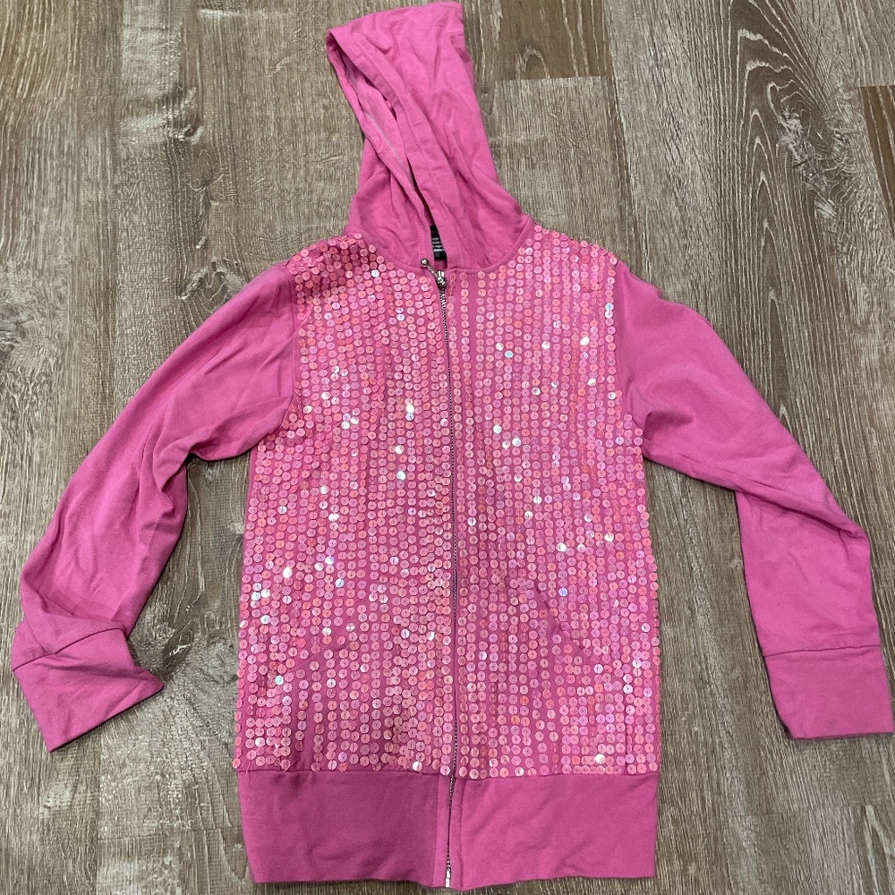 Pink Sequin Girls Hoodie